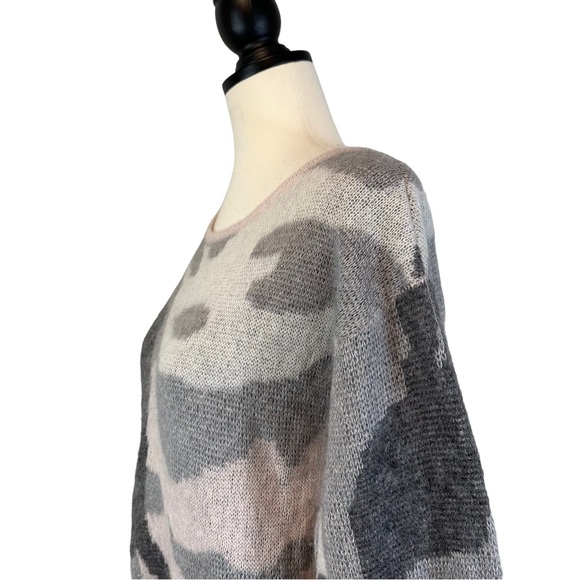 rag & bone Sinclair Sweater Pink Gray Wool Mohair Camo Print Jumper, Size S - Picture 5 of 13